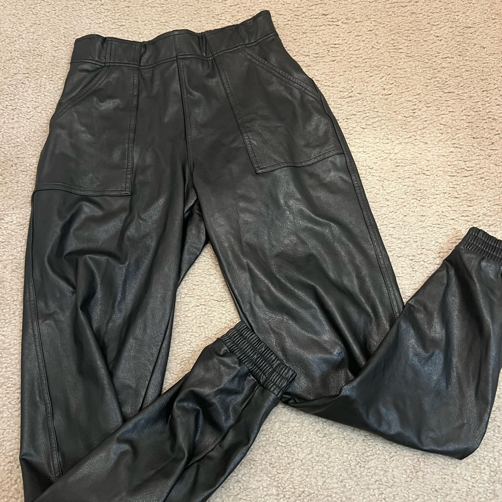 SPANX Black Faux Leather Pants